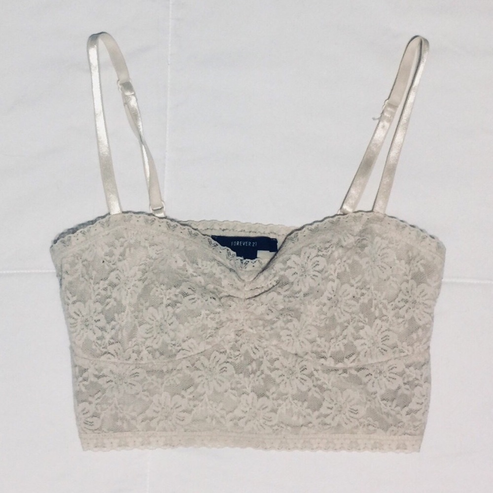 Floral lace crop top